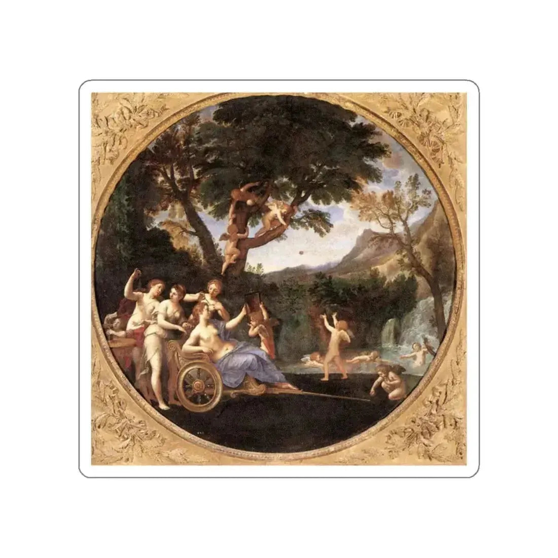 ALBANI, Francesco - Spring (Venus at her Toilet) (Artwork) STICKER Vinyl Die-Cut Decal White Die-Cut 4 Inch - The Sticker Space
