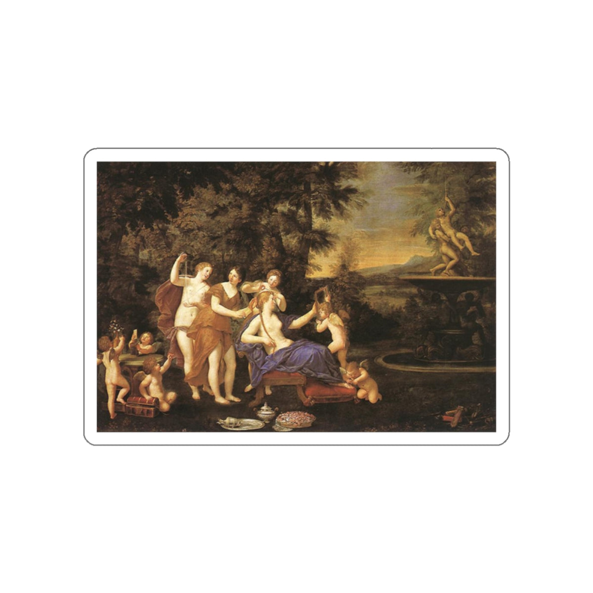 ALBANI, Francesco - Venus Attended by Nymphs and Cupids (Artwork) STICKER Vinyl Die-Cut Decal-White-The Sticker Space