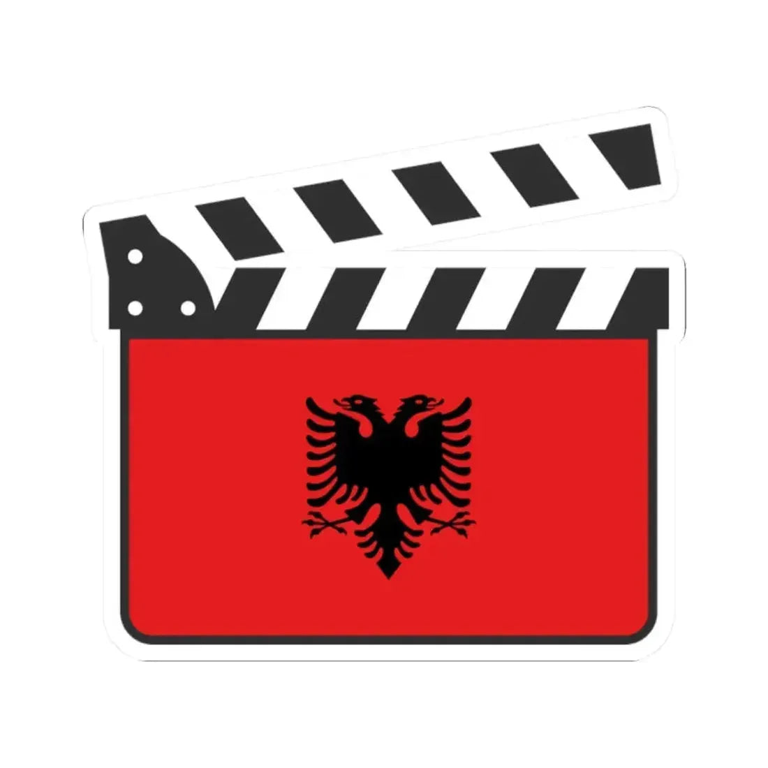 Albania film clapperboard (Albania) STICKER Vinyl Kiss-Cut Decal 2 Inch White - The Sticker Space