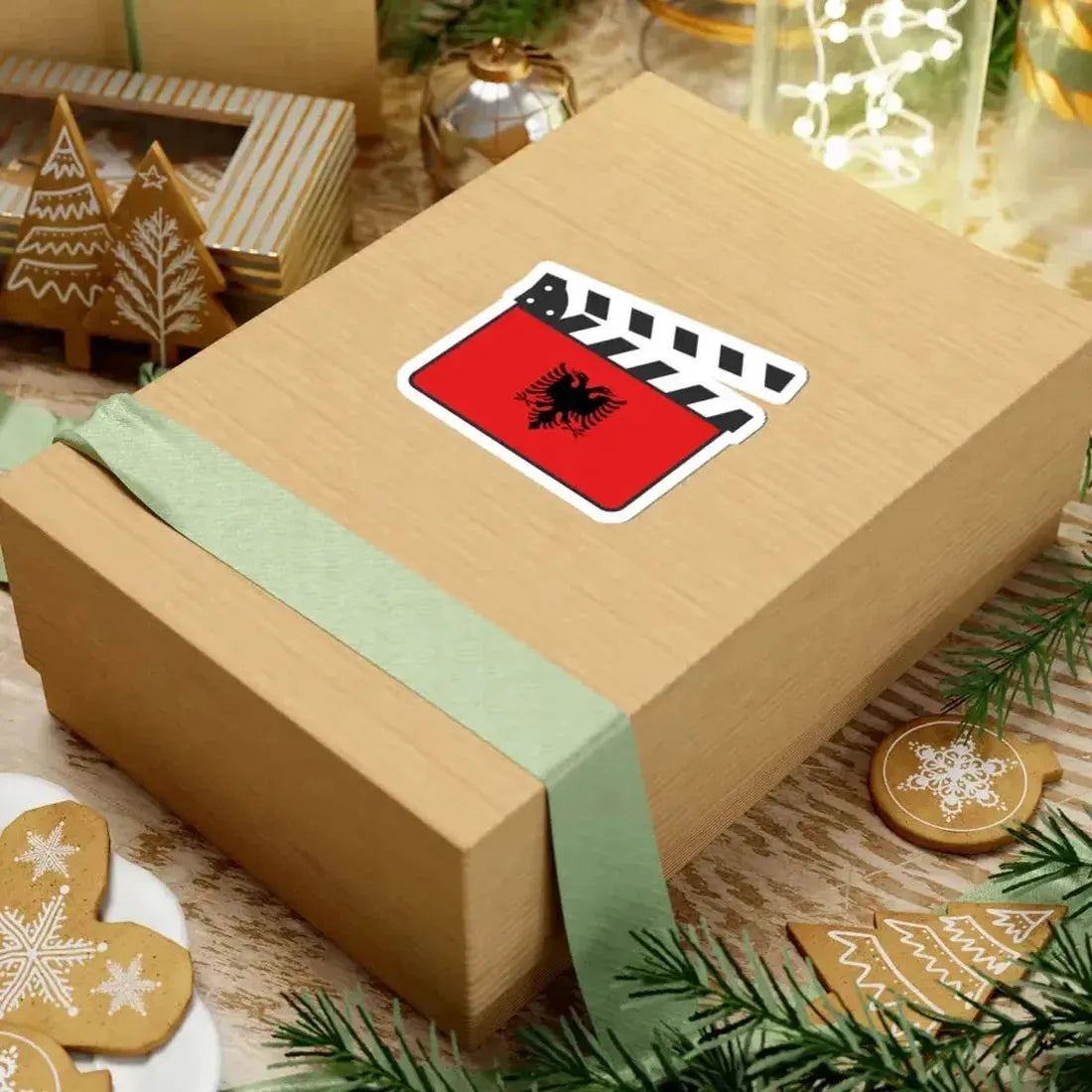 Albania film clapperboard (Albania) STICKER Vinyl Kiss-Cut Decal - The Sticker Space