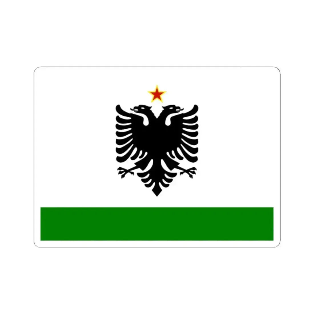 Albanian Coast Guard Ensign-1958-1992 (Albania) STICKER Vinyl Kiss-Cut Decal 2 Inch White - The Sticker Space