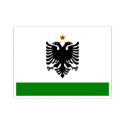 Albanian Coast Guard Ensign-1958-1992 (Albania) STICKER Vinyl Kiss-Cut Decal 2 Inch White - The Sticker Space