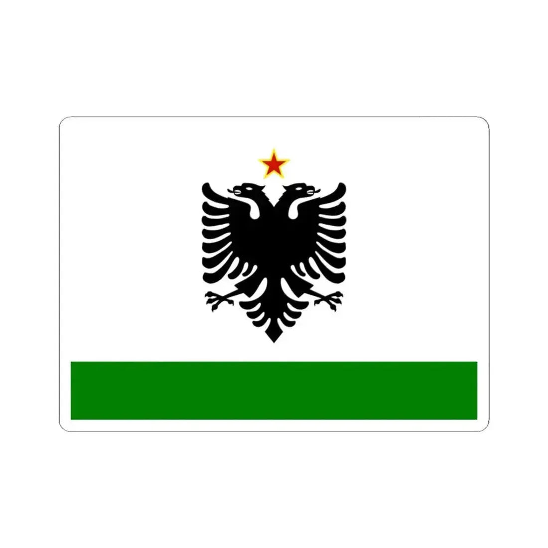 Albanian Coast Guard Ensign-1958-1992 (Albania) STICKER Vinyl Kiss-Cut Decal 3 Inch White - The Sticker Space