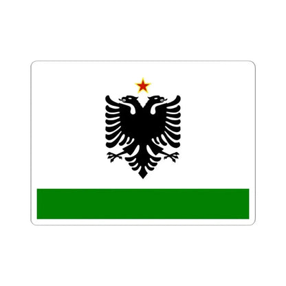Albanian Coast Guard Ensign-1958-1992 (Albania) STICKER Vinyl Kiss-Cut Decal 3 Inch White - The Sticker Space
