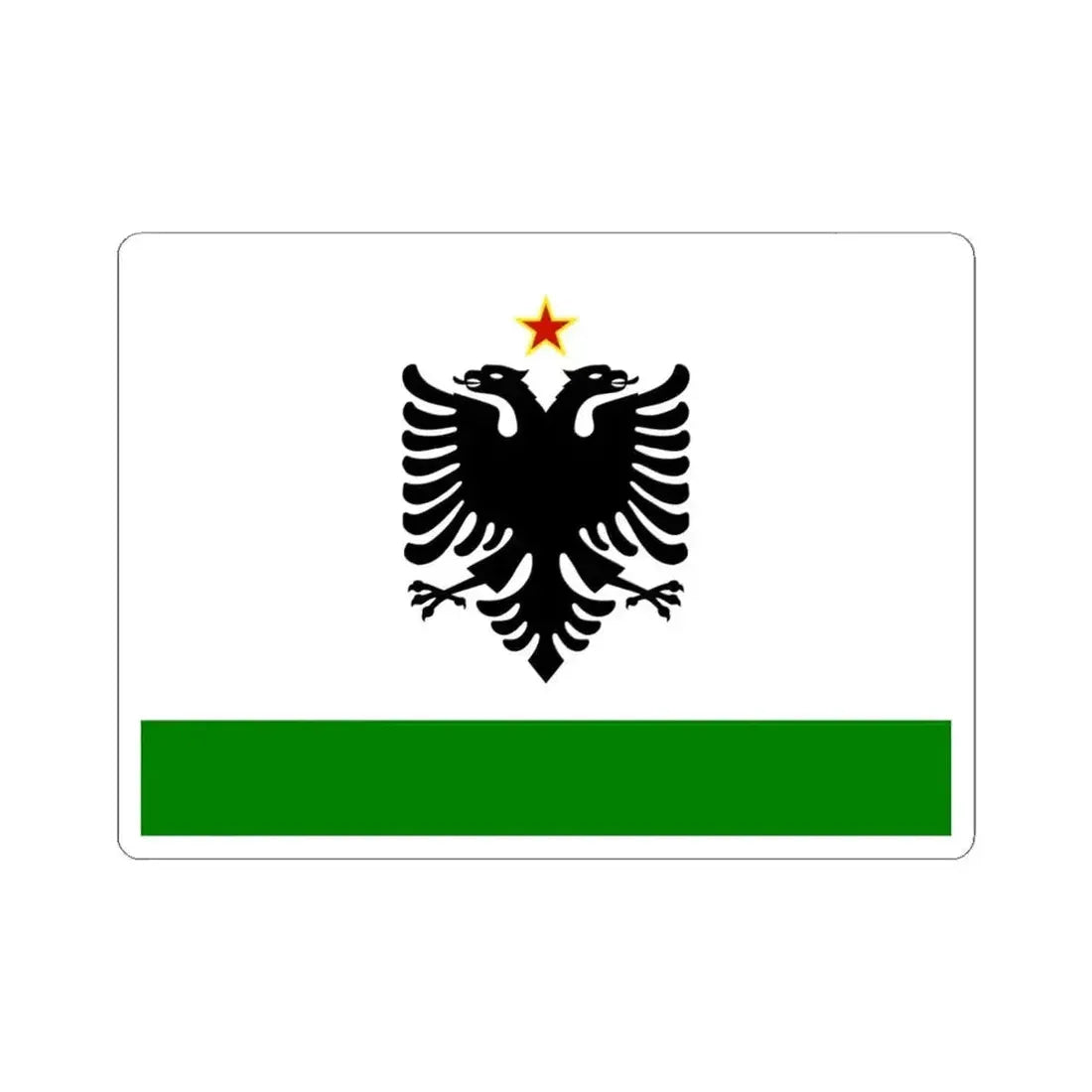 Albanian Coast Guard Ensign-1958-1992 (Albania) STICKER Vinyl Kiss-Cut Decal 6 Inch White - The Sticker Space