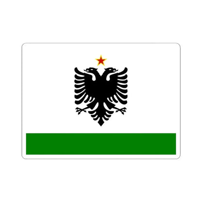 Albanian Coast Guard Ensign-1958-1992 (Albania) STICKER Vinyl Kiss-Cut Decal 6 Inch White - The Sticker Space