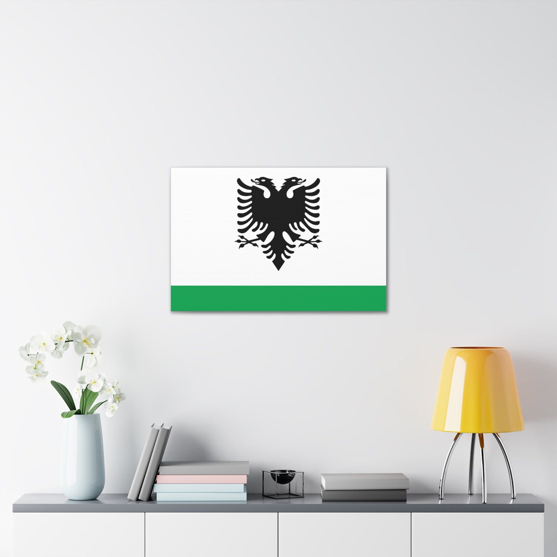 Albanian Coast Guard Ensign - Canvas Wall Art-The Sticker Space