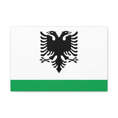 Albanian Coast Guard Ensign - Canvas Wall Art 18″ x 12″ 1.25" - The Sticker Space
