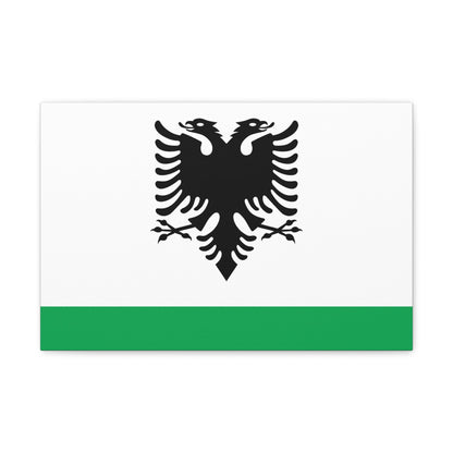 Albanian Coast Guard Ensign - Canvas Wall Art-18″ x 12″-The Sticker Space