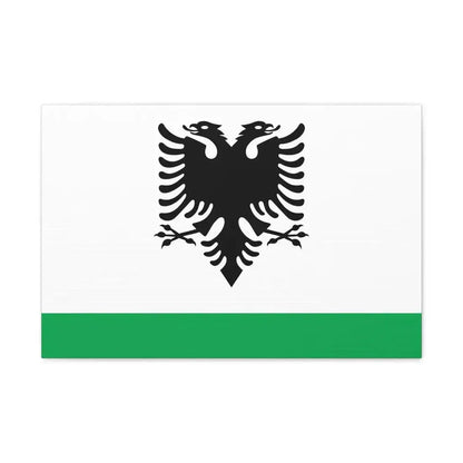 Albanian Coast Guard Ensign - Canvas Wall Art 24″ x 16″ 1.25" - The Sticker Space