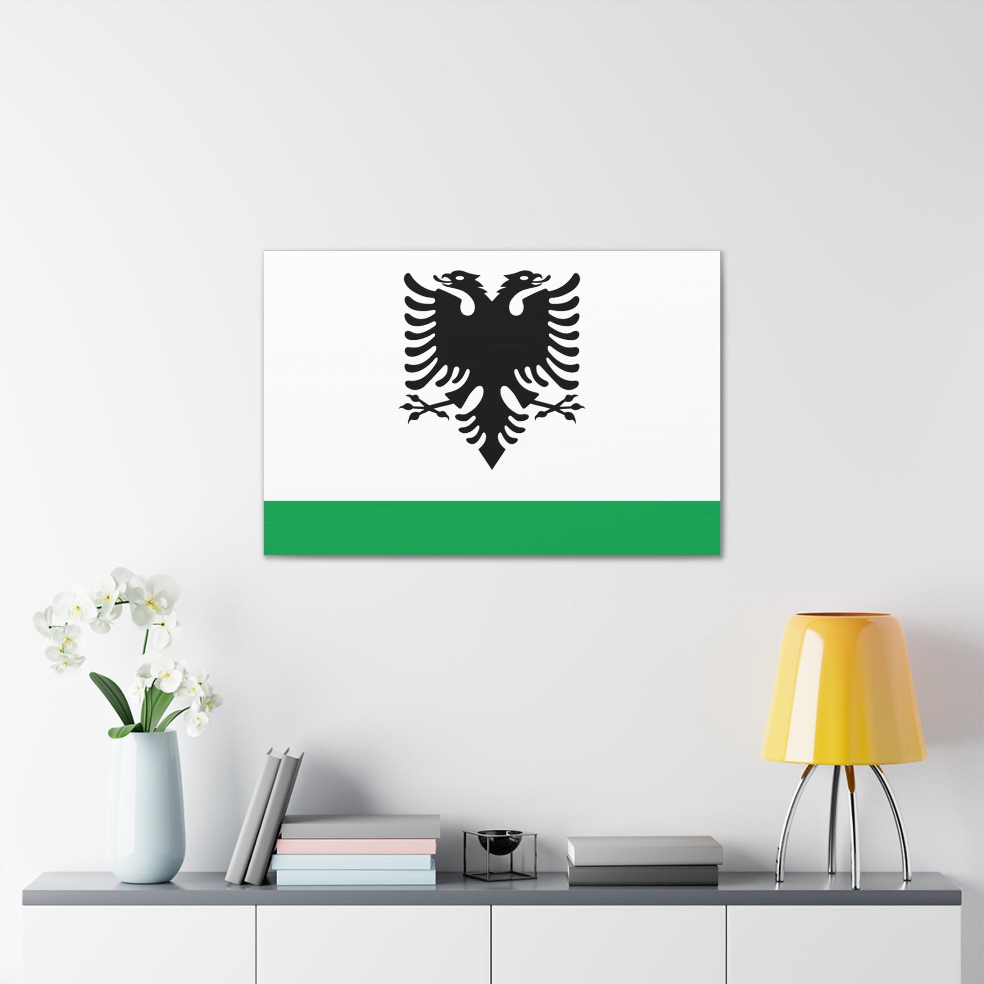 Albanian Coast Guard Ensign - Canvas Wall Art-The Sticker Space