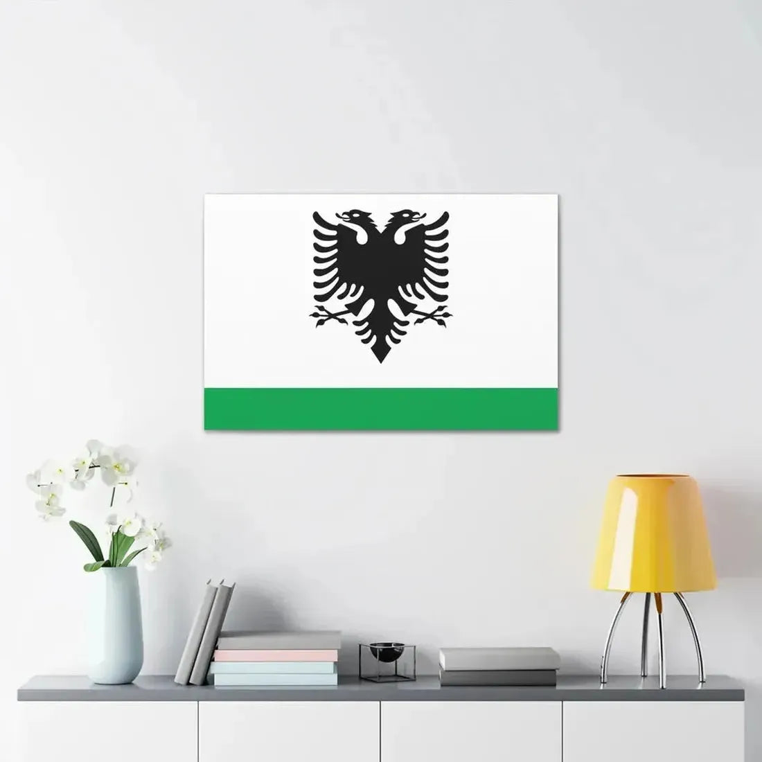 Albanian Coast Guard Ensign - Canvas Wall Art - The Sticker Space