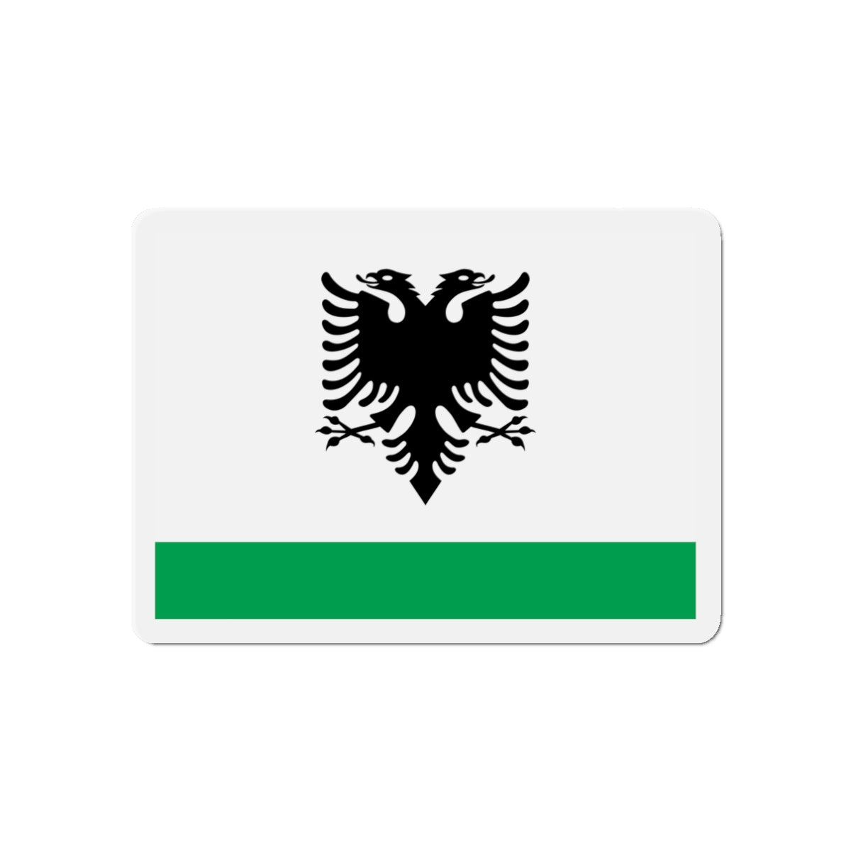 Albanian Coast Guard Ensign - Die-Cut Magnet-3" x 3"-The Sticker Space