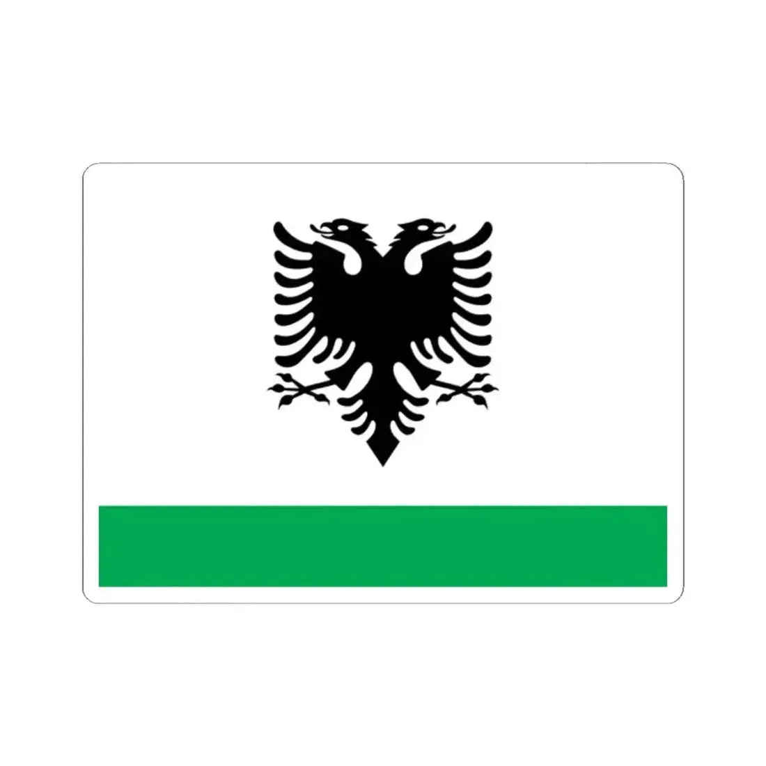 Albanian Coast Guard Ensign - STICKER Vinyl Kiss-Cut Decal 2 Inch White - The Sticker Space
