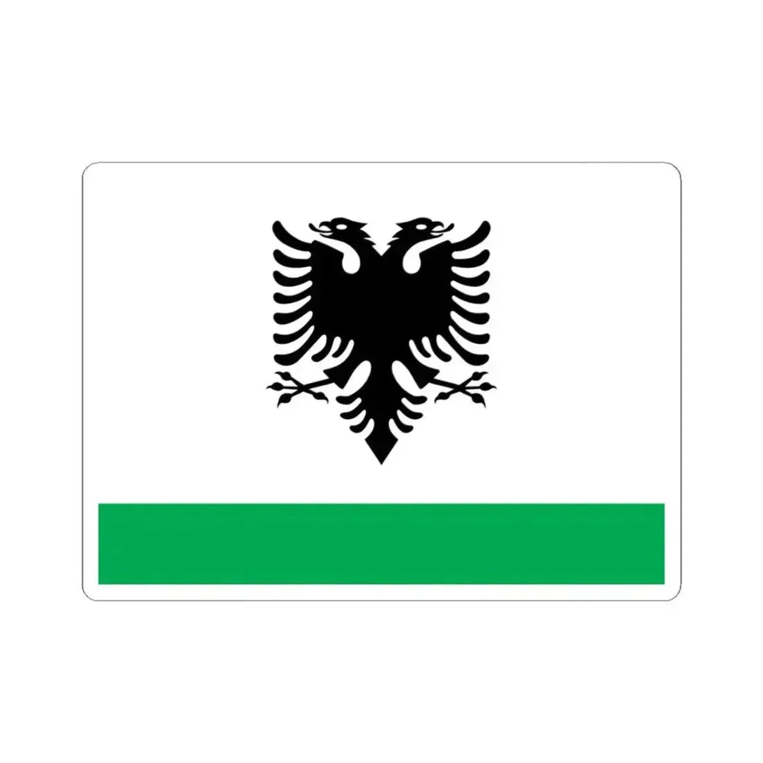 Albanian Coast Guard Ensign - STICKER Vinyl Kiss-Cut Decal 3 Inch White - The Sticker Space