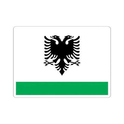 Albanian Coast Guard Ensign - STICKER Vinyl Kiss-Cut Decal 3 Inch White - The Sticker Space