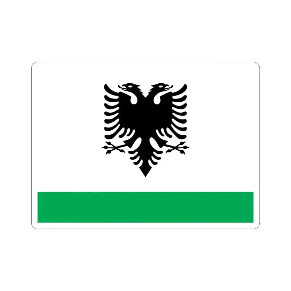 Albanian Coast Guard Ensign - STICKER Vinyl Kiss-Cut Decal 4 Inch White - The Sticker Space