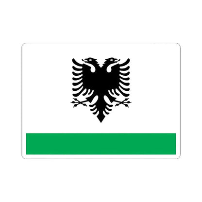 Albanian Coast Guard Ensign - STICKER Vinyl Kiss-Cut Decal 4 Inch White - The Sticker Space