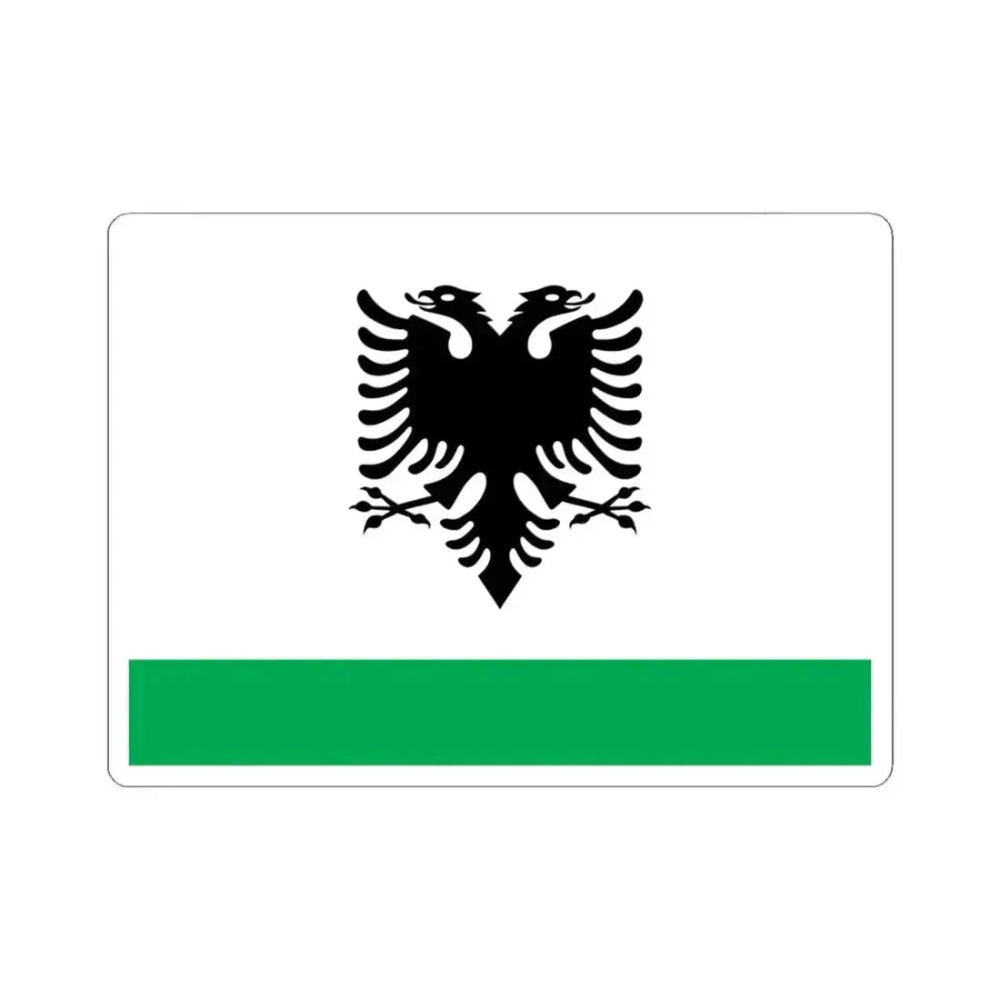 Albanian Coast Guard Ensign - STICKER Vinyl Kiss-Cut Decal 6 Inch White - The Sticker Space