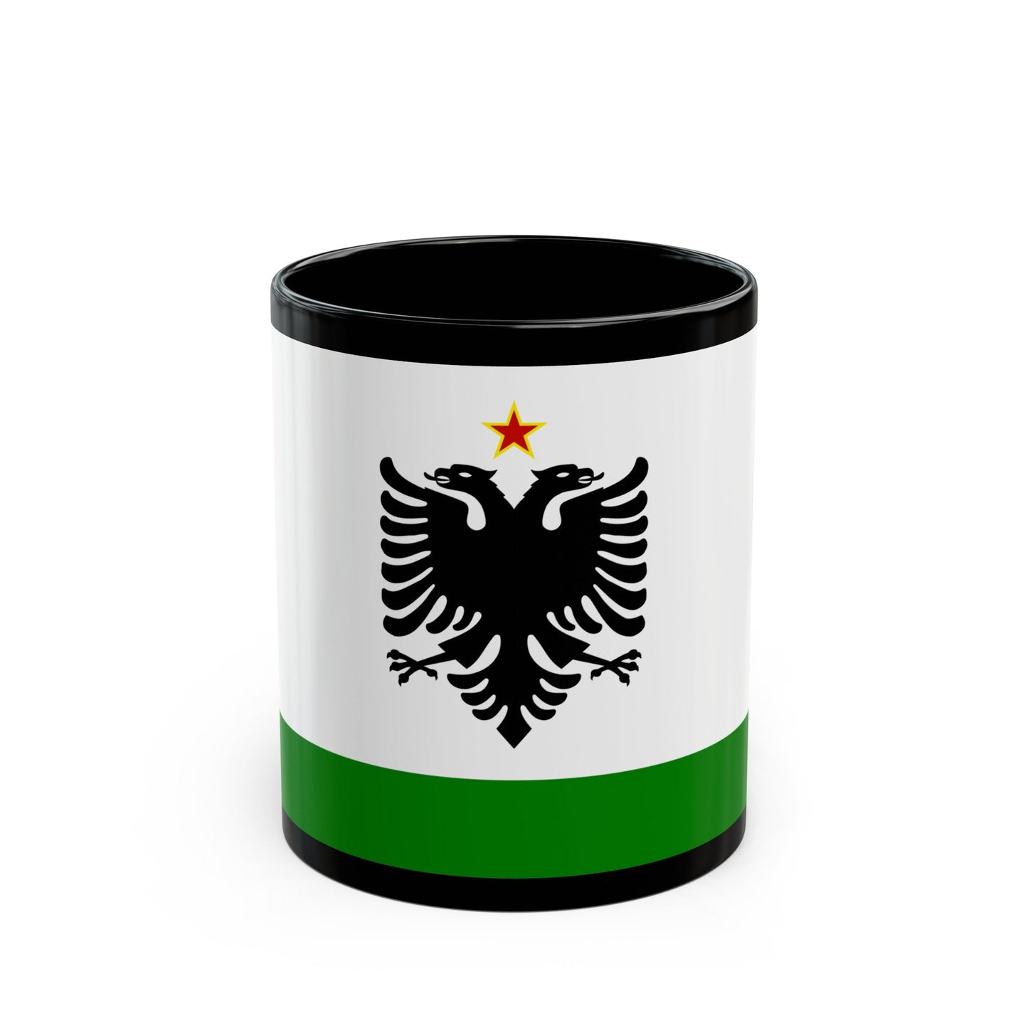 Albanian Coast Guard Ensign to 1958 to 1992 - Black Coffee Mug-11oz-The Sticker Space