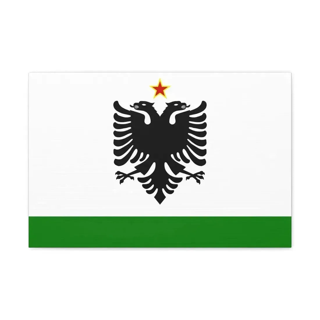 Albanian Coast Guard Ensign to 1958 to 1992 - Canvas Wall Art 24″ x 16″ 1.25" - The Sticker Space