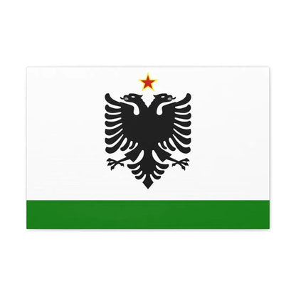 Albanian Coast Guard Ensign to 1958 to 1992 - Canvas Wall Art 24″ x 16″ 1.25" - The Sticker Space