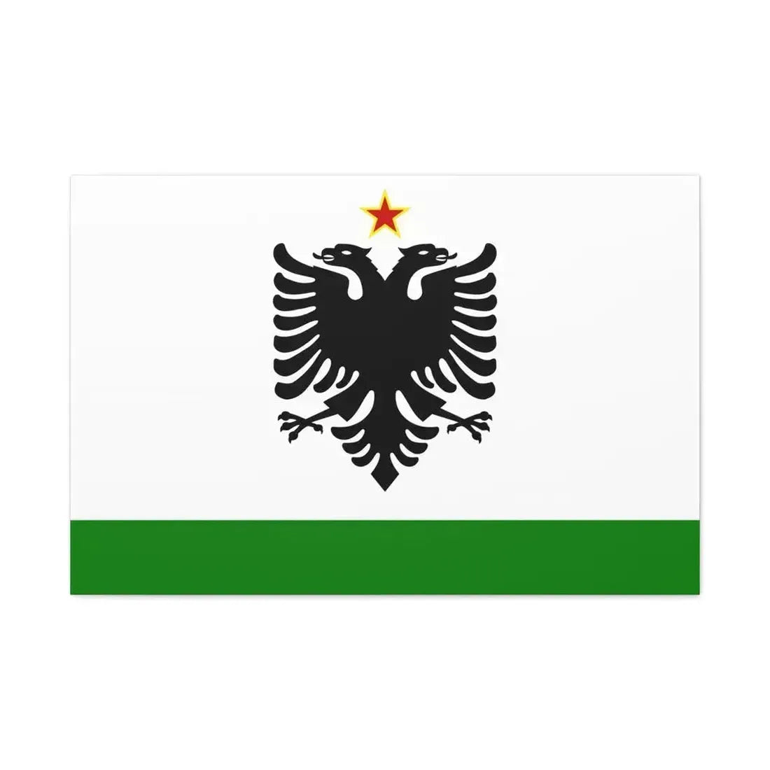 Albanian Coast Guard Ensign to 1958 to 1992 - Canvas Wall Art 36" x 24" 1.25" - The Sticker Space