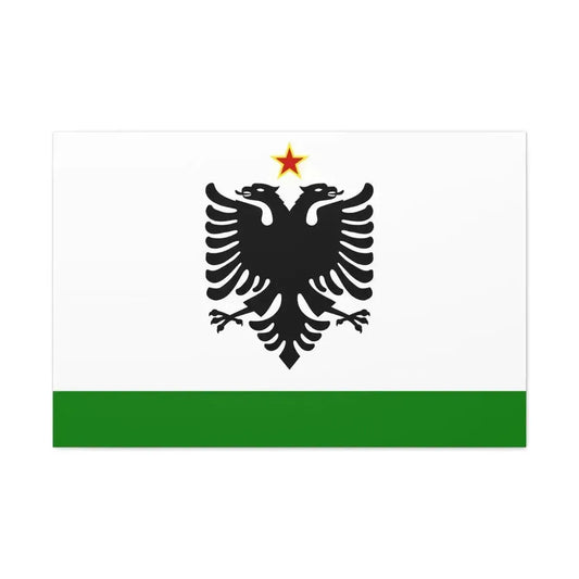 Albanian Coast Guard Ensign to 1958 to 1992 - Canvas Wall Art 36" x 24" 1.25" - The Sticker Space