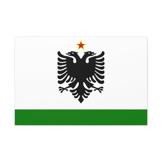 Albanian Coast Guard Ensign to 1958 to 1992 - Canvas Wall Art-36" x 24"-The Sticker Space