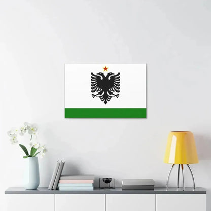 Albanian Coast Guard Ensign to 1958 to 1992 - Canvas Wall Art - The Sticker Space