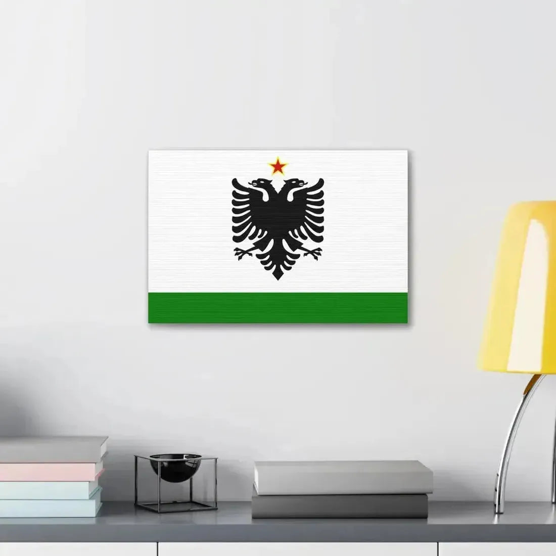 Albanian Coast Guard Ensign to 1958 to 1992 - Canvas Wall Art - The Sticker Space