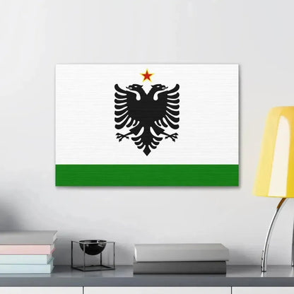 Albanian Coast Guard Ensign to 1958 to 1992 - Canvas Wall Art - The Sticker Space