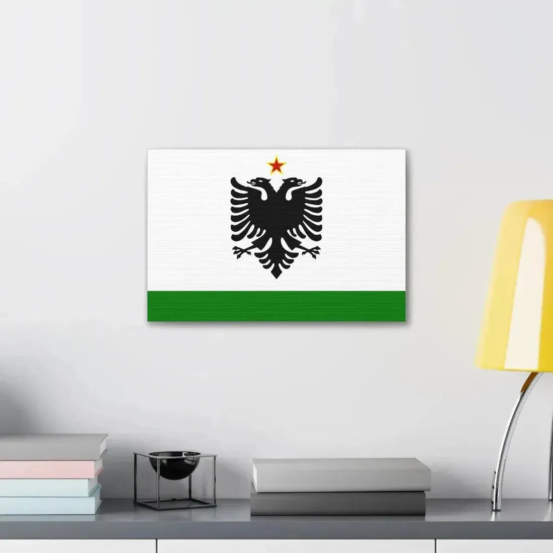 Albanian Coast Guard Ensign to 1958 to 1992 - Canvas Wall Art - The Sticker Space