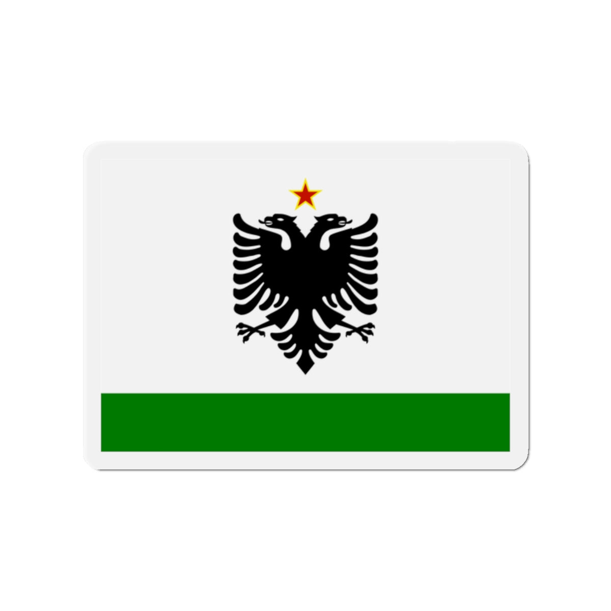 Albanian Coast Guard Ensign to 1958 to 1992 - Die-Cut Magnet-2" x 2"-The Sticker Space