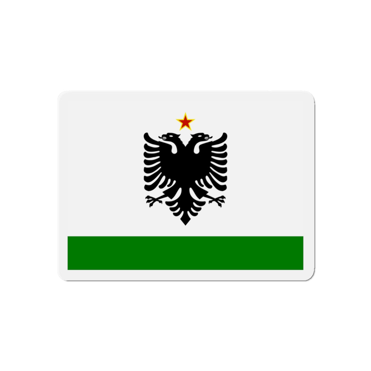 Albanian Coast Guard Ensign to 1958 to 1992 - Die-Cut Magnet-3" x 3"-The Sticker Space