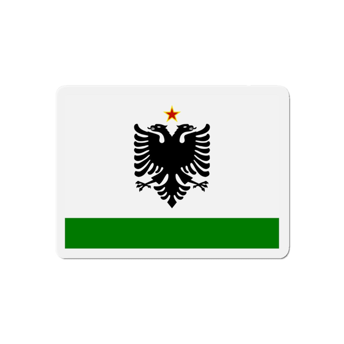 Albanian Coast Guard Ensign to 1958 to 1992 - Die-Cut Magnet-4" x 4"-The Sticker Space