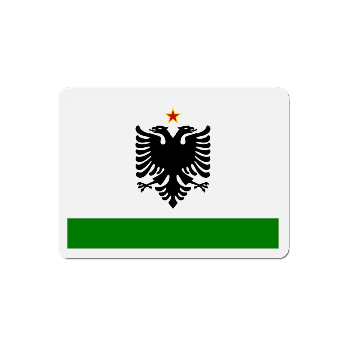 Albanian Coast Guard Ensign to 1958 to 1992 - Die-Cut Magnet-5" x 5"-The Sticker Space