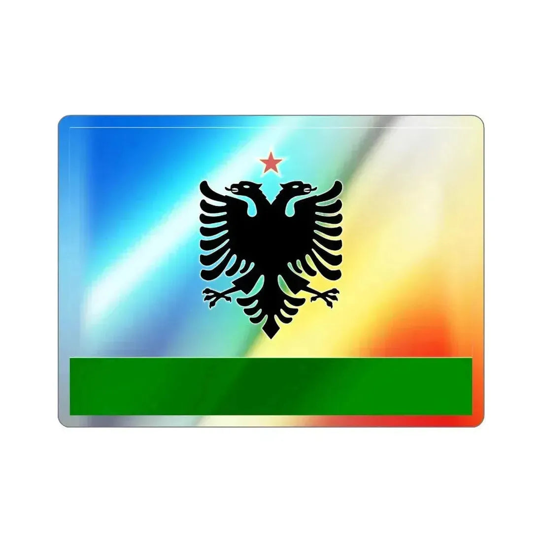 Albanian Coast Guard Ensign to 1958 to 1992 Holographic STICKER Die-Cut Vinyl Decal 2 Inch - The Sticker Space