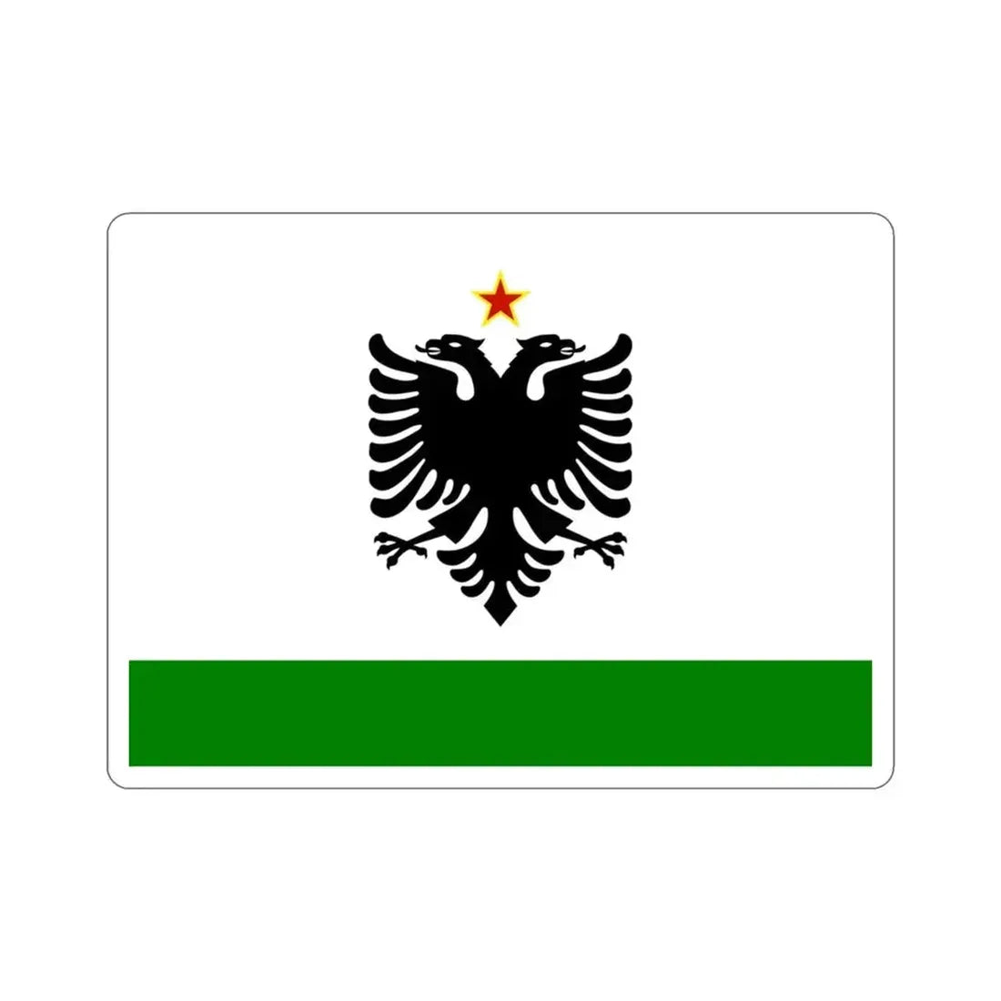 Albanian Coast Guard Ensign to 1958 to 1992 STICKER Vinyl Die-Cut Decal 3 Inch - The Sticker Space