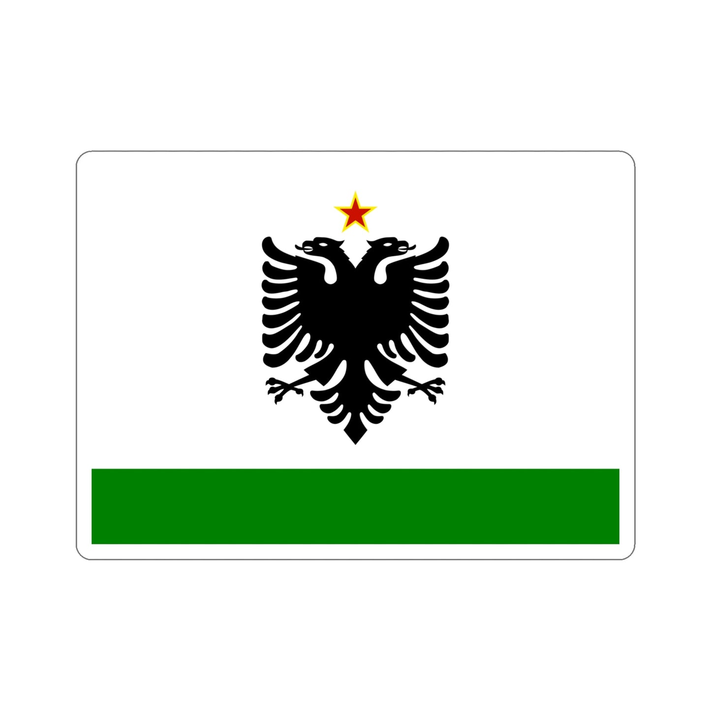 Albanian Coast Guard Ensign to 1958 to 1992 STICKER Vinyl Die-Cut Decal-5 Inch-The Sticker Space