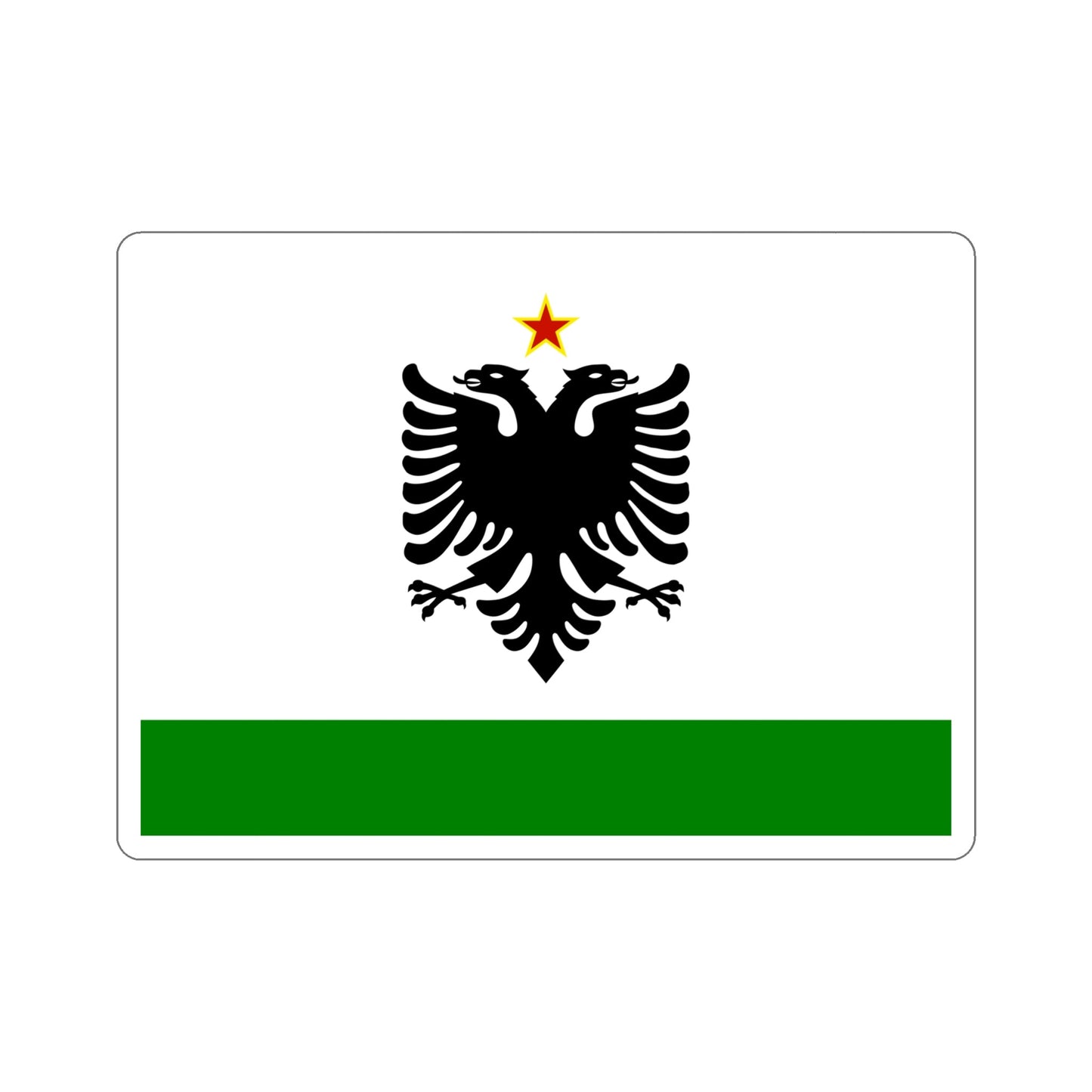 Albanian Coast Guard Ensign to 1958 to 1992 STICKER Vinyl Die-Cut Decal-6 Inch-The Sticker Space