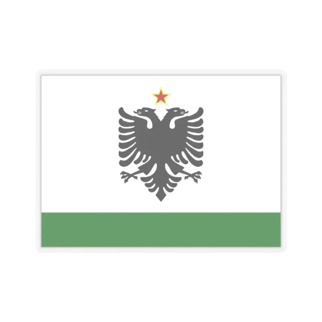 Albanian Coast Guard Ensign to 1958 to 1992 - STICKER Vinyl Kiss-Cut Decal 2 Inch Transparent - The Sticker Space