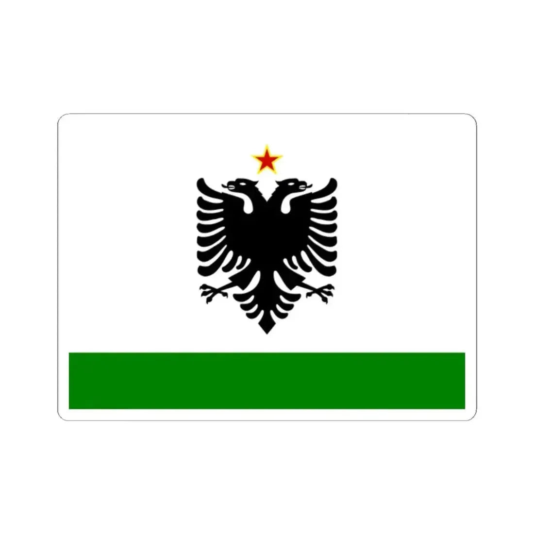 Albanian Coast Guard Ensign to 1958 to 1992 - STICKER Vinyl Kiss-Cut Decal 2 Inch White - The Sticker Space
