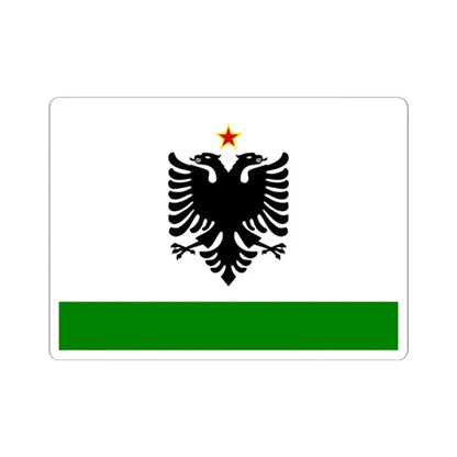Albanian Coast Guard Ensign to 1958 to 1992 - STICKER Vinyl Kiss-Cut Decal 2 Inch White - The Sticker Space
