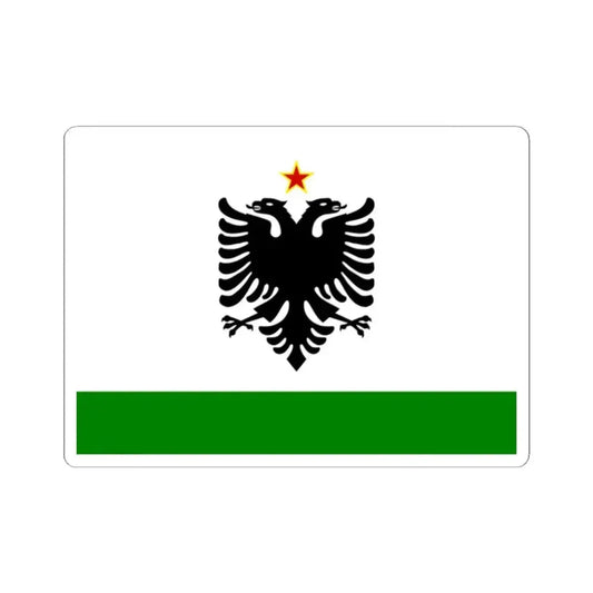 Albanian Coast Guard Ensign to 1958 to 1992 - STICKER Vinyl Kiss-Cut Decal 2 Inch White - The Sticker Space