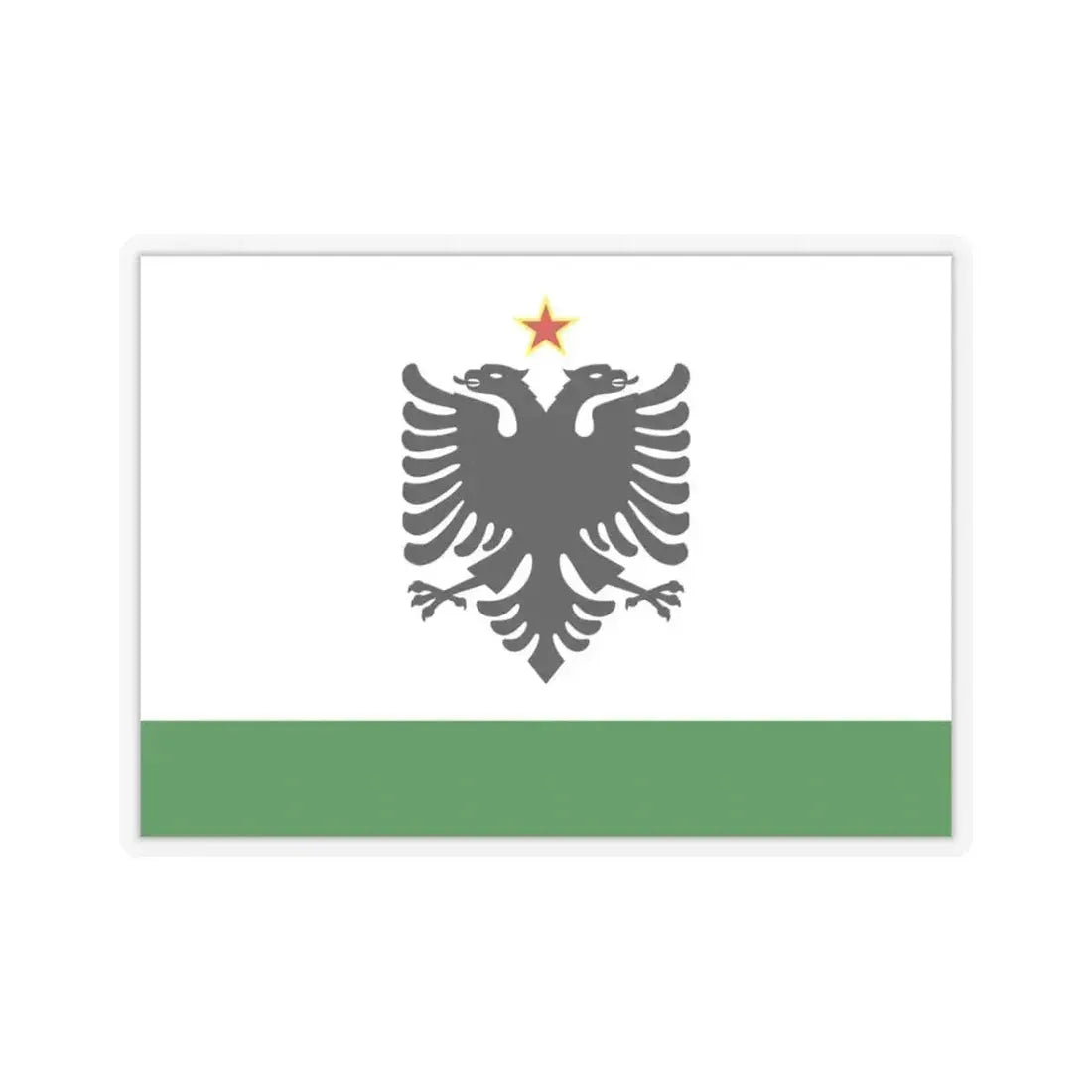 Albanian Coast Guard Ensign to 1958 to 1992 - STICKER Vinyl Kiss-Cut Decal 3 Inch Transparent - The Sticker Space