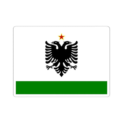 Albanian Coast Guard Ensign to 1958 to 1992 - STICKER Vinyl Kiss-Cut Decal 3 Inch White - The Sticker Space