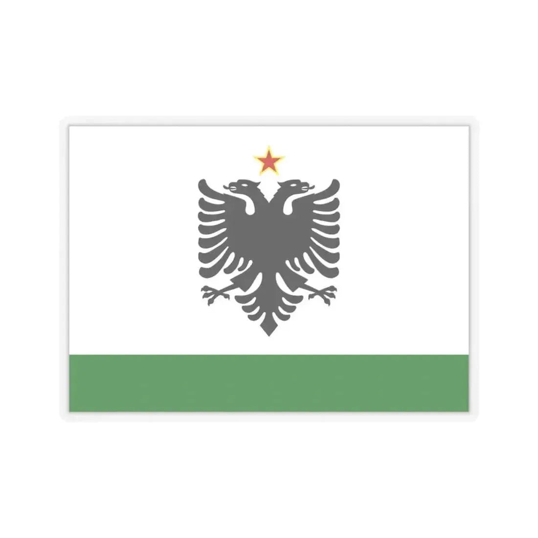 Albanian Coast Guard Ensign to 1958 to 1992 - STICKER Vinyl Kiss-Cut Decal 4 Inch Transparent - The Sticker Space