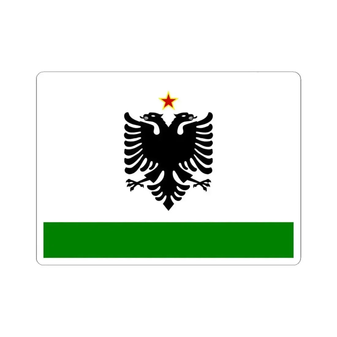 Albanian Coast Guard Ensign to 1958 to 1992 - STICKER Vinyl Kiss-Cut Decal 4 Inch White - The Sticker Space