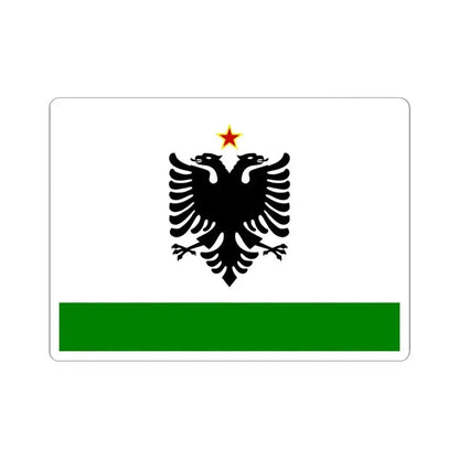 Albanian Coast Guard Ensign to 1958 to 1992 - STICKER Vinyl Kiss-Cut Decal 4 Inch White - The Sticker Space